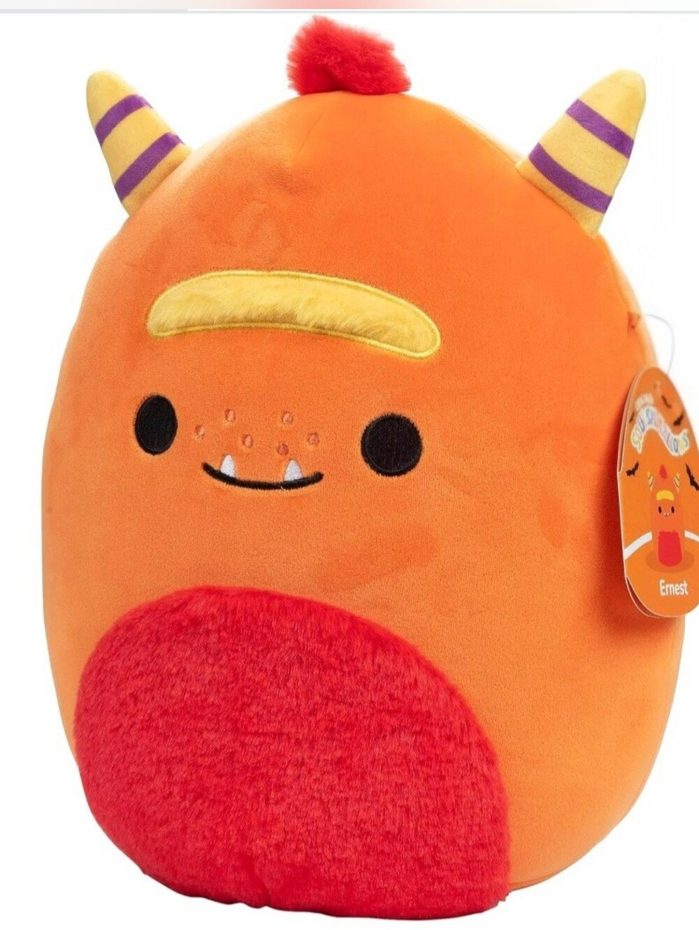 Squishmallows Ernest Orange & Red Plush Monster